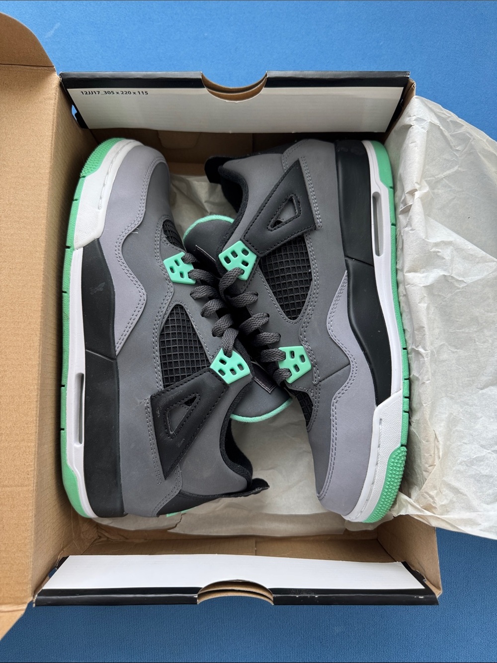 Jordan Kids Gray & Mint Green Retro Basketball Sneakers